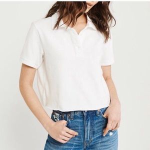 Abercrombie&Fitch Cropped White Polo Shirt